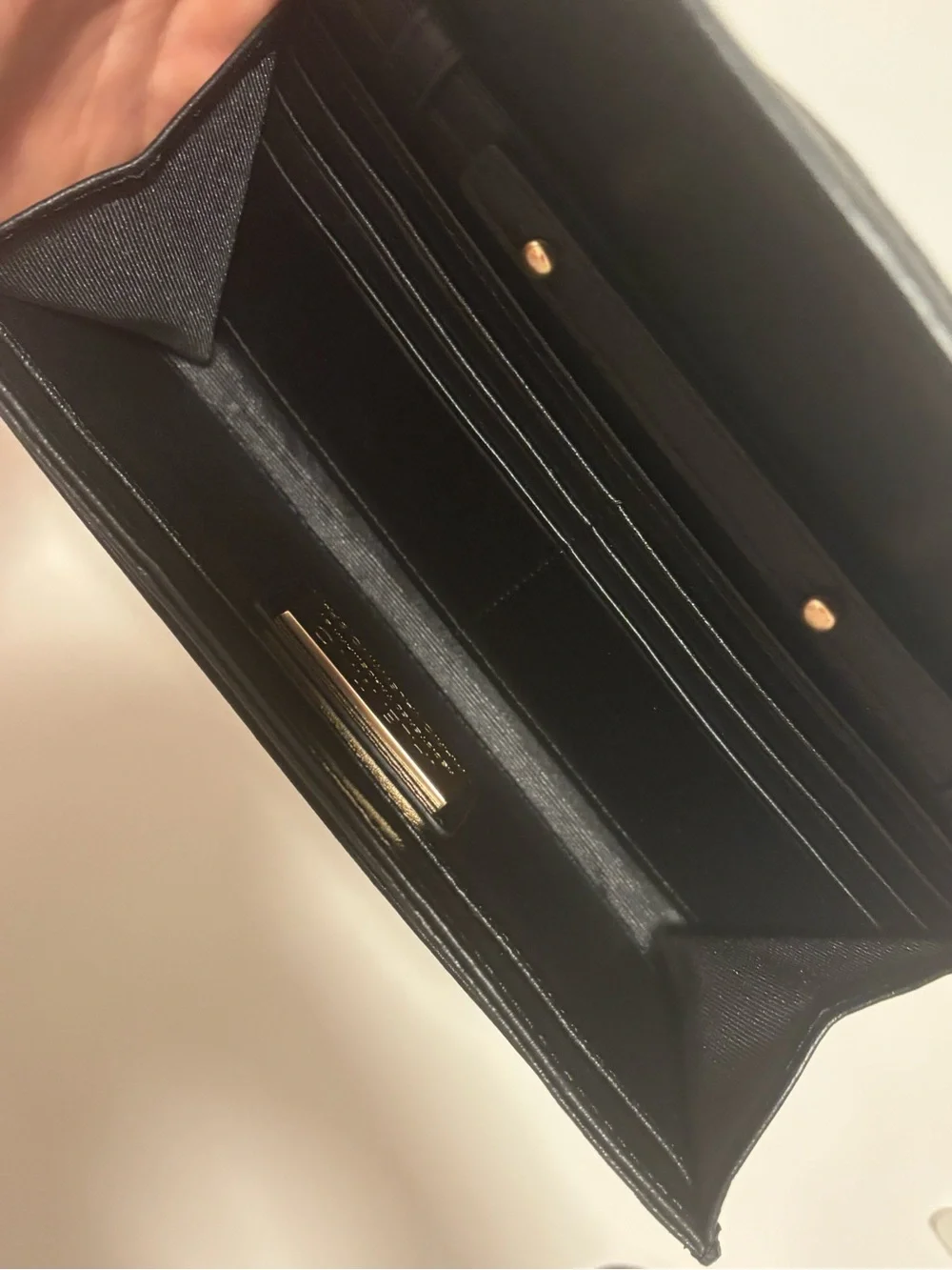 Valentino Black Leather Crossbody with Gold Chain